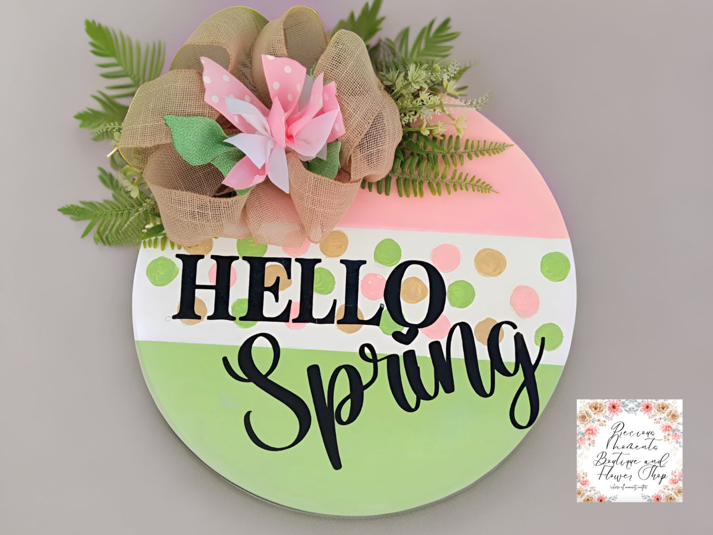 Personalized Wooden Wreath Spring