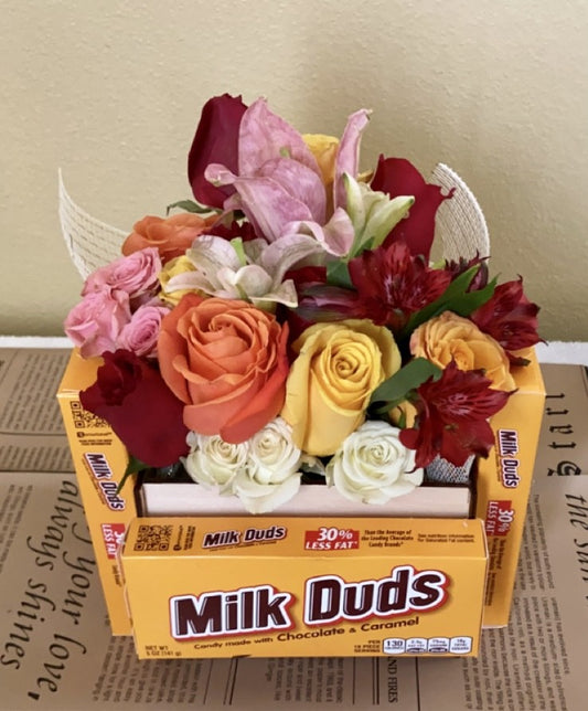 Mixed Bouquet of Flowers with Candy